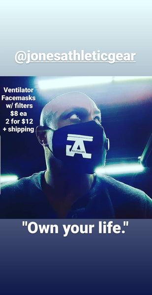 Jones Athletic Gear Ventilator Face Mask w/ filters